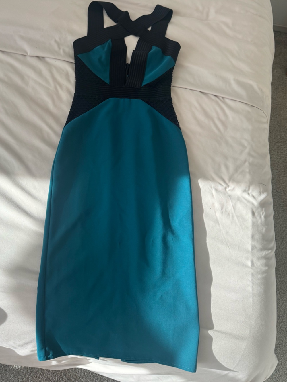 Michael Costello x REVOLVE Elaine Midi Dress in Teal size XS - Picture 3 of 5